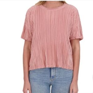 NWT Andrew Marc (Marc New York) Women's Plisse Top‎ Pink